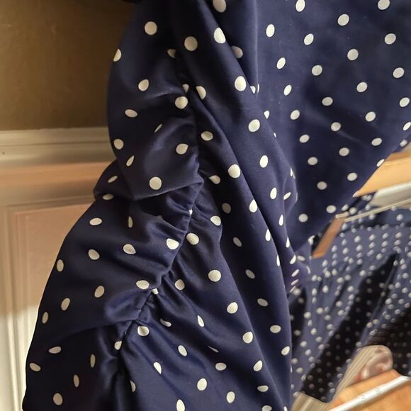 Talbots Navy with White Polka Dots Two Piece Swim Suit Size U.S. 16 - Picture 7 of 15
